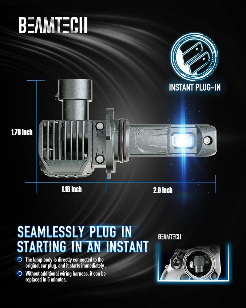 BEAMTECH 90/06 Bulbs, G-XPower Chips 500% Brighter 6500K White Plug and Play Fog Light, 2 Bulbs - Image 4